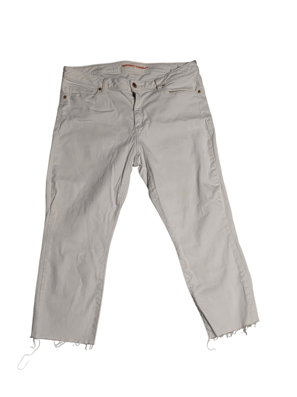 Michael Kors White Denim Jeans with Gold Button